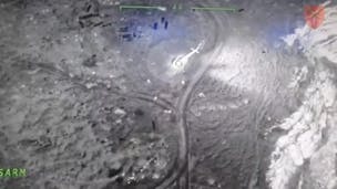 Ukraine military shows Snake Island aircraft explosion